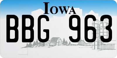 IA license plate BBG963