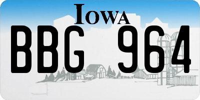 IA license plate BBG964