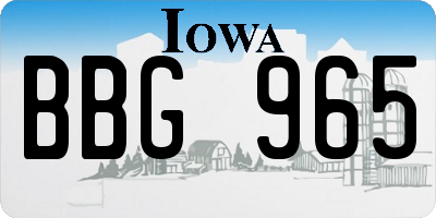 IA license plate BBG965