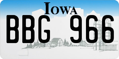 IA license plate BBG966
