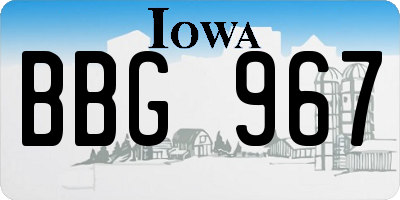 IA license plate BBG967