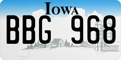 IA license plate BBG968