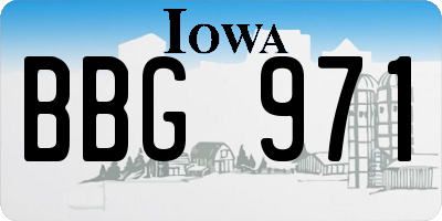 IA license plate BBG971