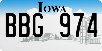 IA license plate BBG974