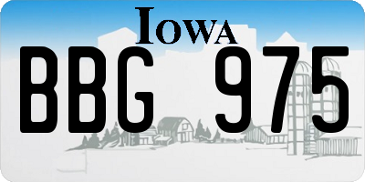 IA license plate BBG975
