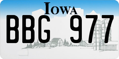 IA license plate BBG977