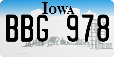 IA license plate BBG978