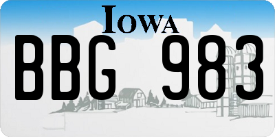 IA license plate BBG983