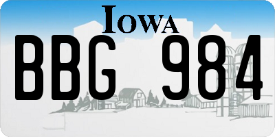 IA license plate BBG984