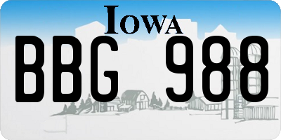 IA license plate BBG988