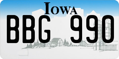 IA license plate BBG990