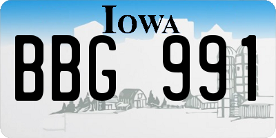 IA license plate BBG991