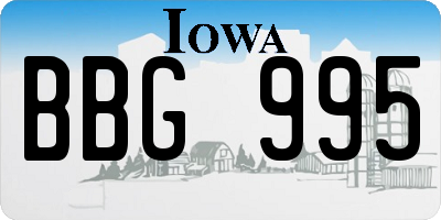 IA license plate BBG995