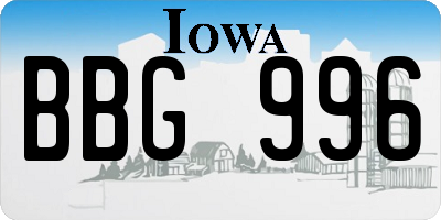 IA license plate BBG996