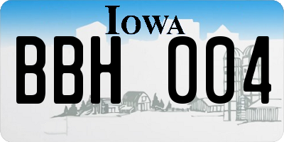 IA license plate BBH004