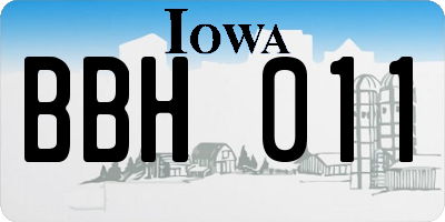 IA license plate BBH011