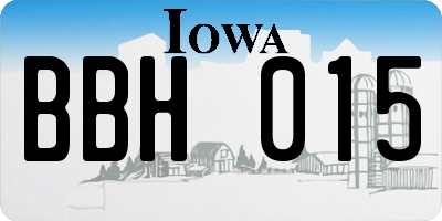 IA license plate BBH015
