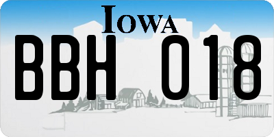 IA license plate BBH018
