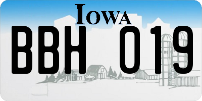 IA license plate BBH019