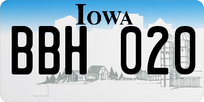 IA license plate BBH020