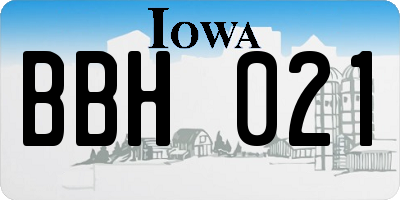 IA license plate BBH021