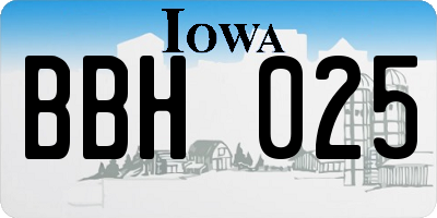 IA license plate BBH025