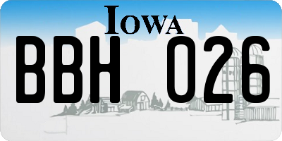 IA license plate BBH026