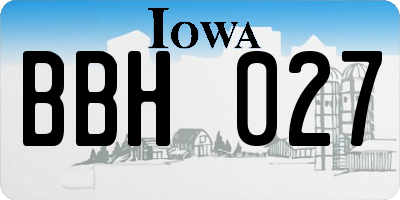 IA license plate BBH027