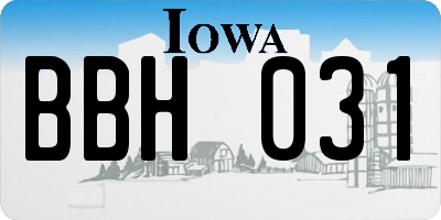 IA license plate BBH031