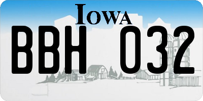 IA license plate BBH032