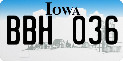 IA license plate BBH036