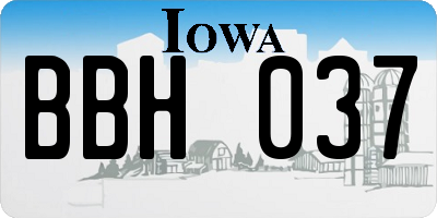 IA license plate BBH037