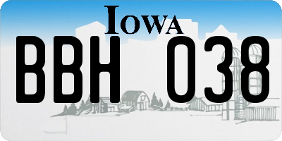 IA license plate BBH038