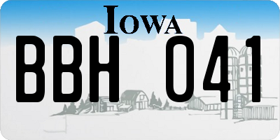 IA license plate BBH041