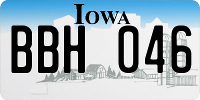 IA license plate BBH046
