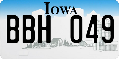 IA license plate BBH049