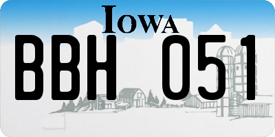 IA license plate BBH051