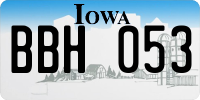 IA license plate BBH053