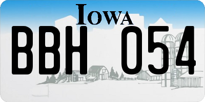 IA license plate BBH054