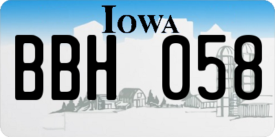 IA license plate BBH058