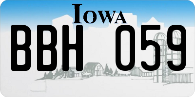 IA license plate BBH059