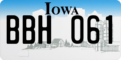 IA license plate BBH061