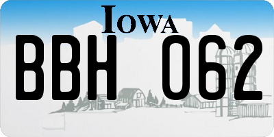 IA license plate BBH062