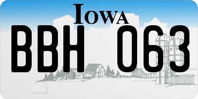 IA license plate BBH063