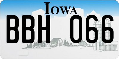 IA license plate BBH066