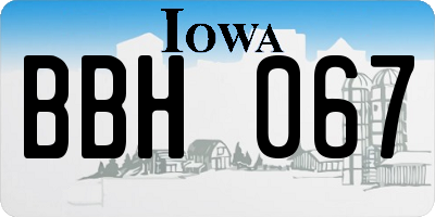 IA license plate BBH067