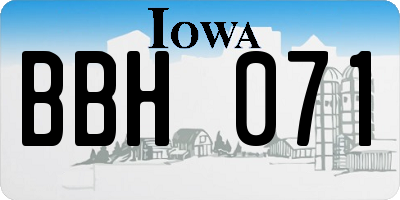 IA license plate BBH071