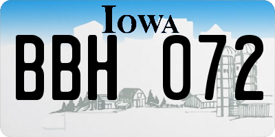 IA license plate BBH072