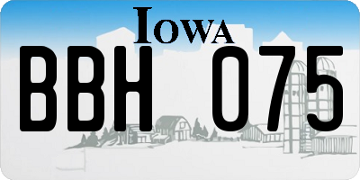 IA license plate BBH075