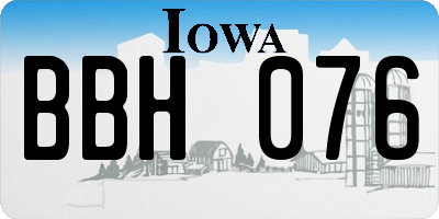 IA license plate BBH076